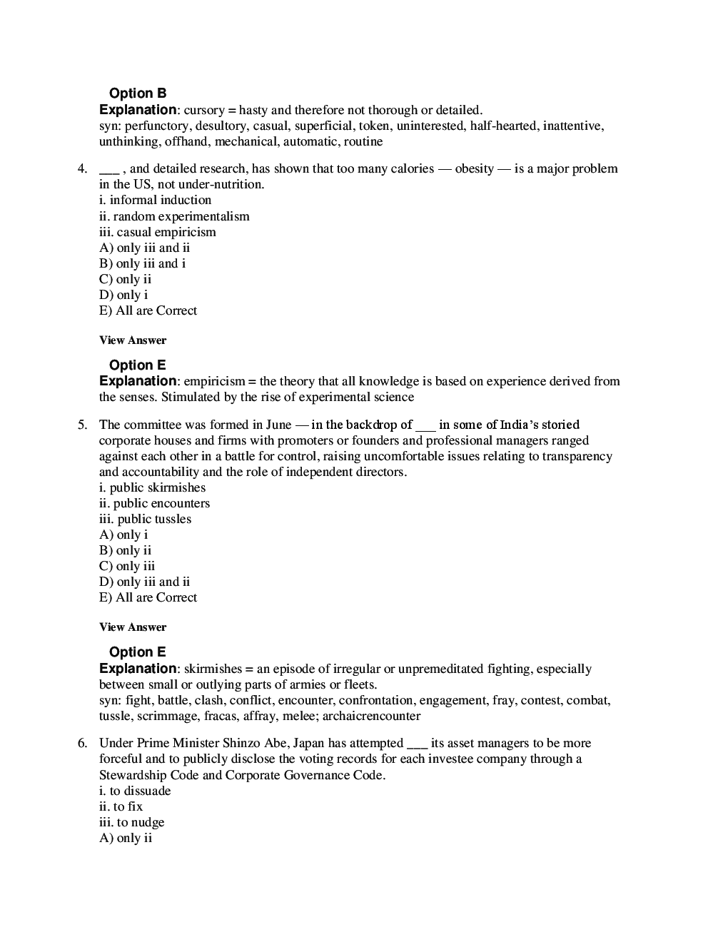 MCQs English (Sentence Fillers) With Solutions - Page 4