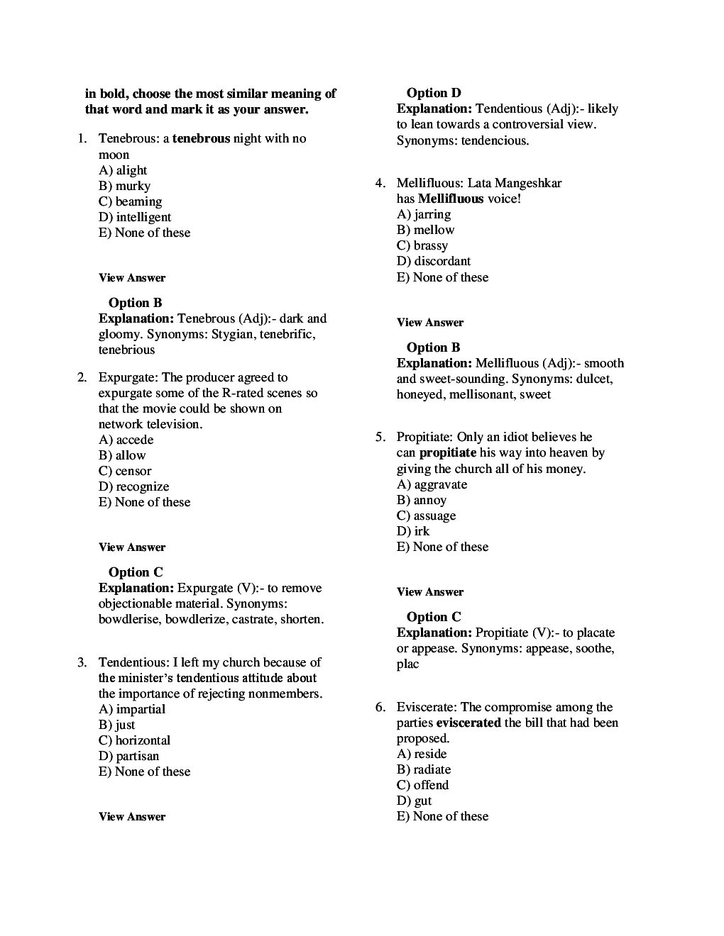 MCQs English (Word Usage) With Solutions - Page 5