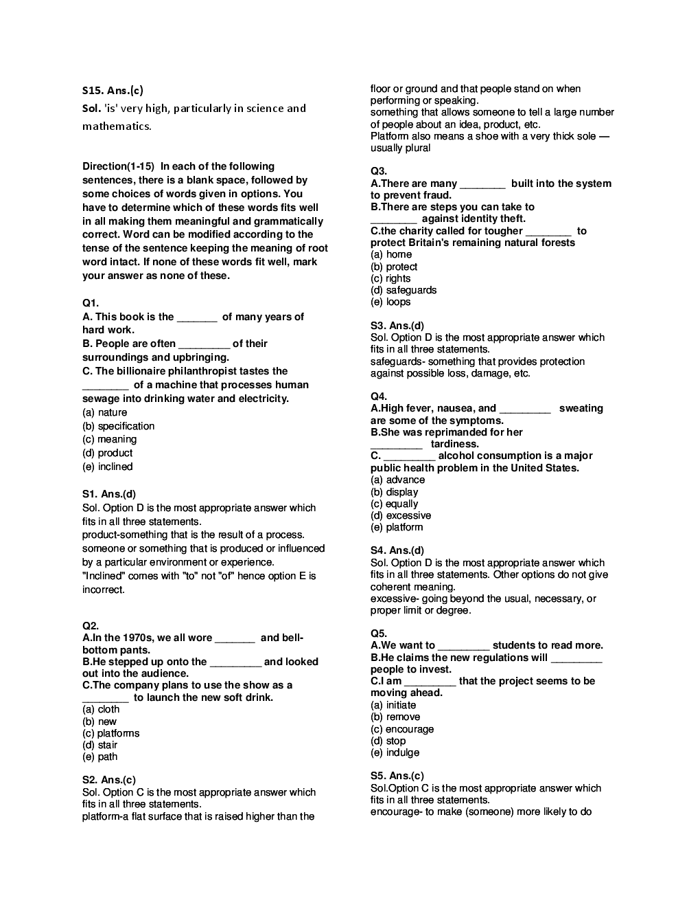 MCQs Mixed English-II With Solutions - Page 5