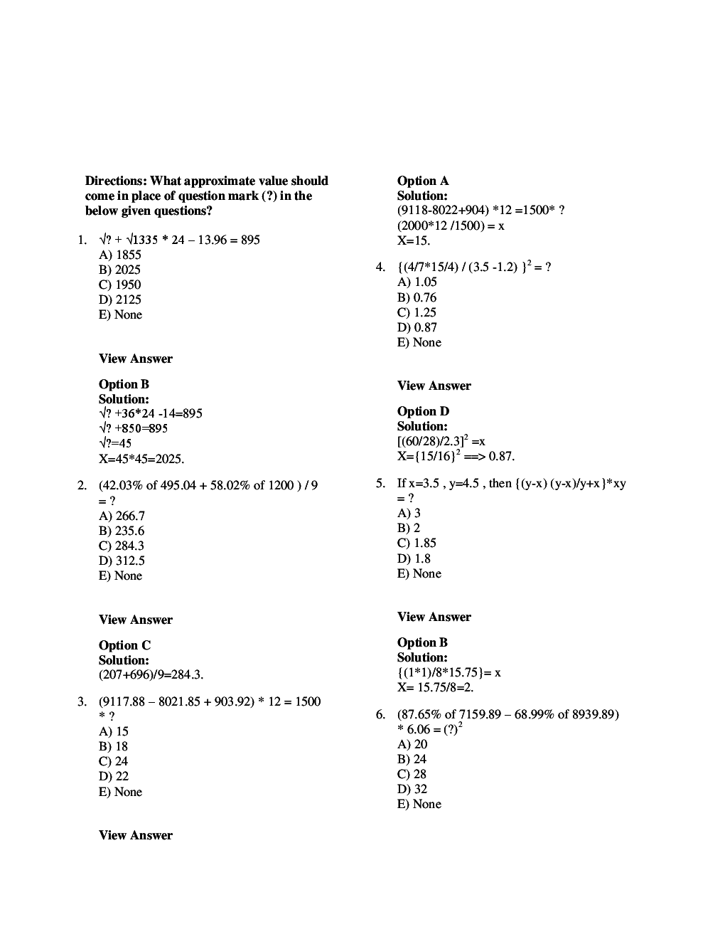 MCQs Quantitative Aptitude (Simplification Approximation-I) With Solutions - Page 3