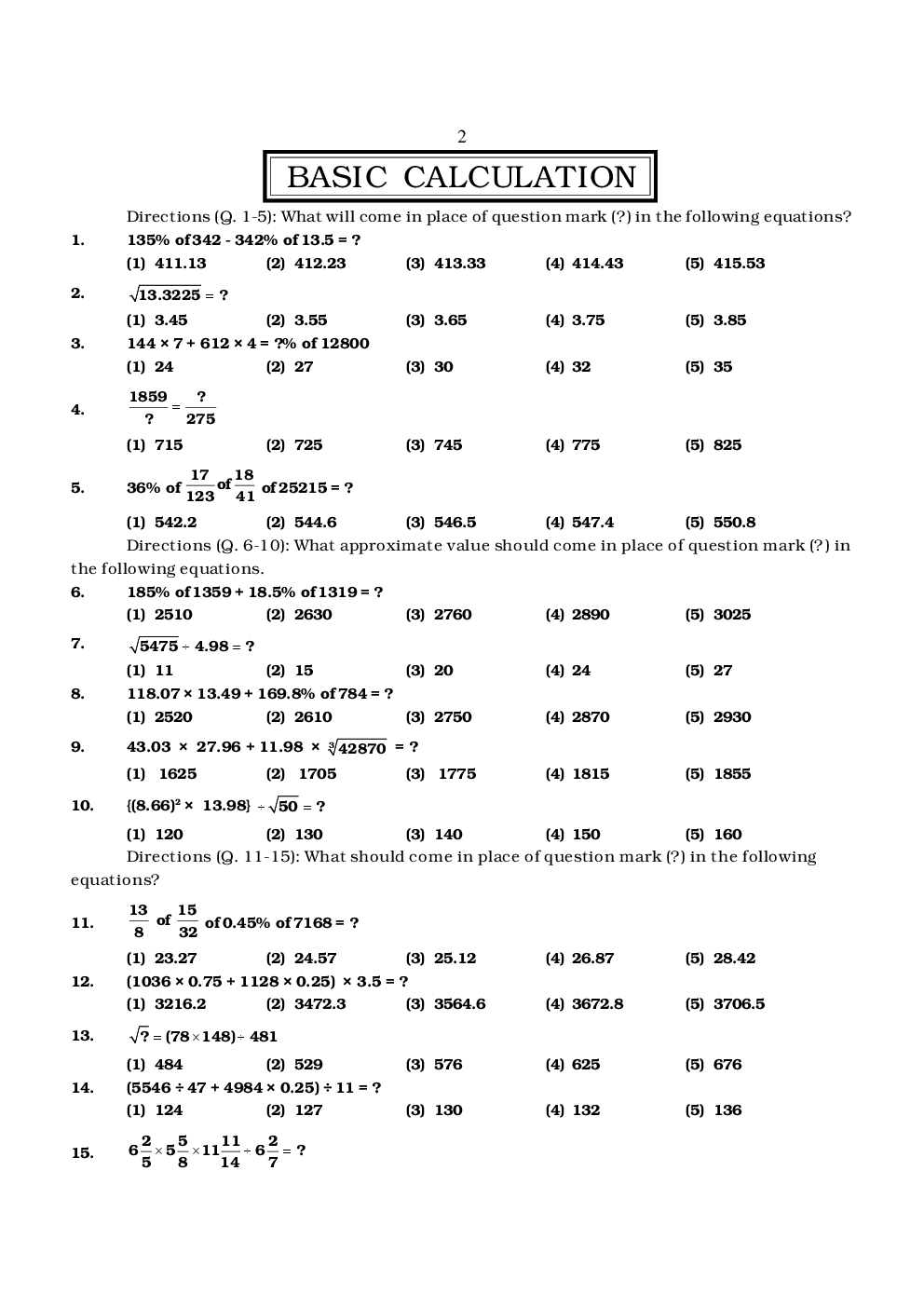 MCQs Quantitative Aptitude (Simplification Approximation-II) With Solutions - Page 3