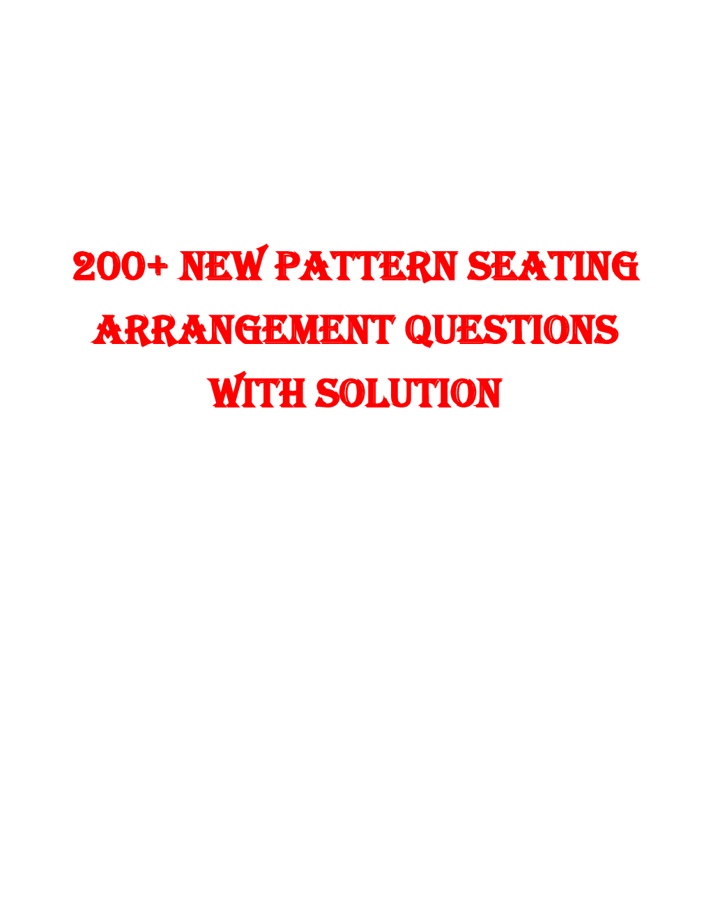MCQs Reasoning (New Pattern Seating Arrangement) With Solutions - Page 2