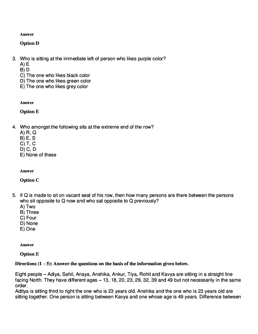 MCQs Reasoning (New Pattern Seating Arrangement) With Solutions - Page 4