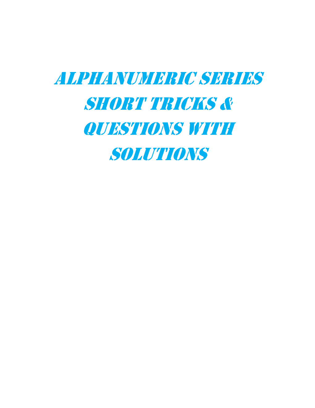 MCQs Reasoning (Alphanumeric Series) With Solutions - Page 2