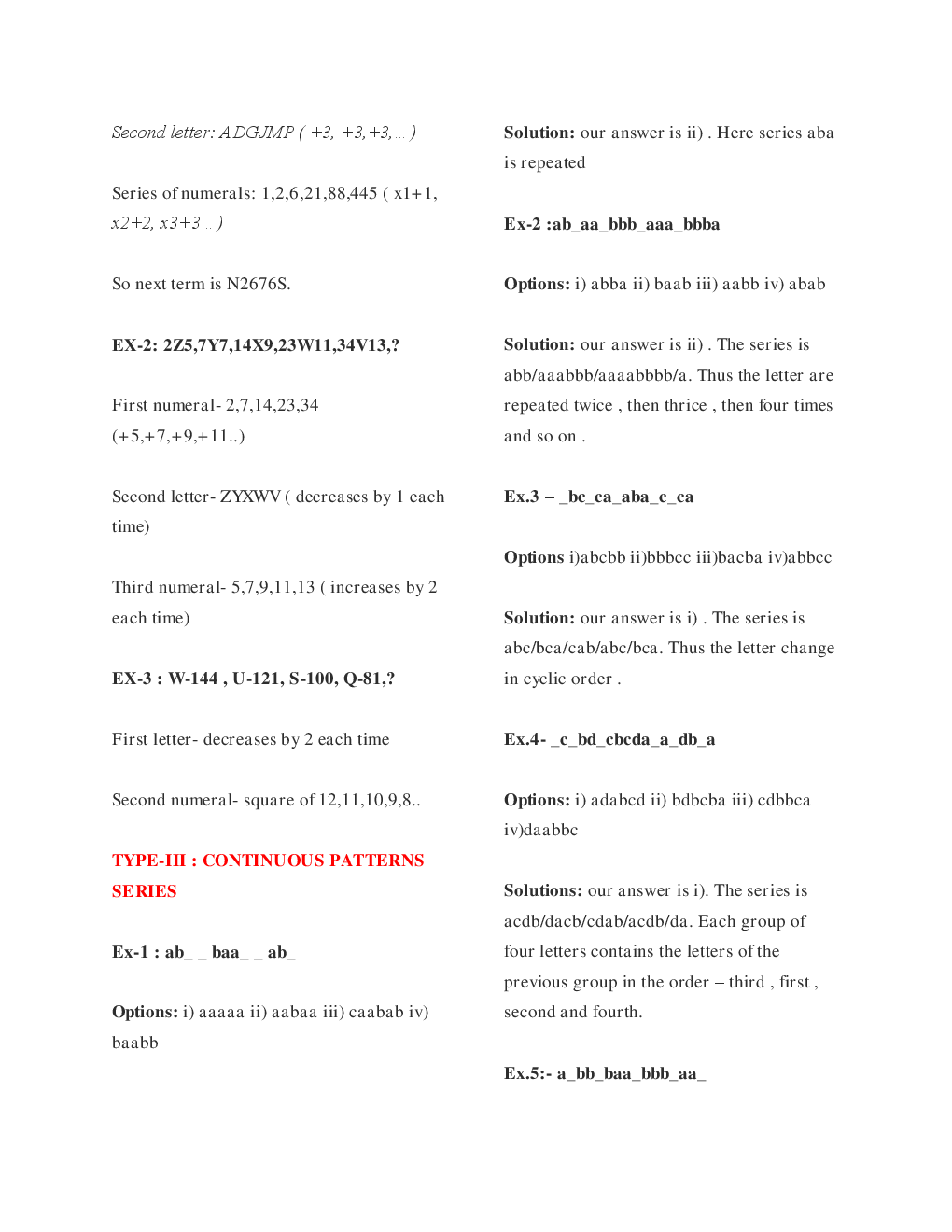 MCQs Reasoning (Alphanumeric Series) With Solutions - Page 5