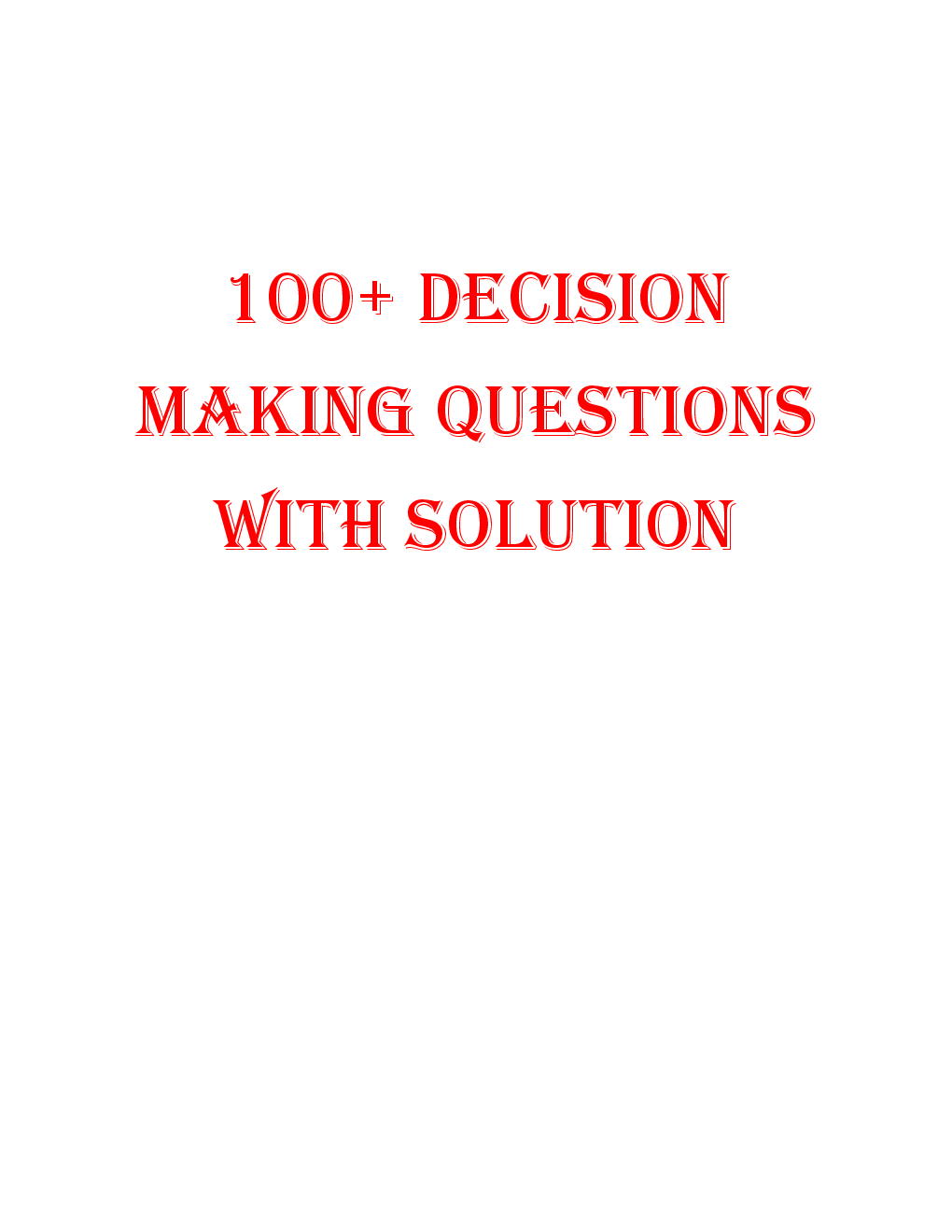 Decision Making Important Questions With Solutions - Page 2