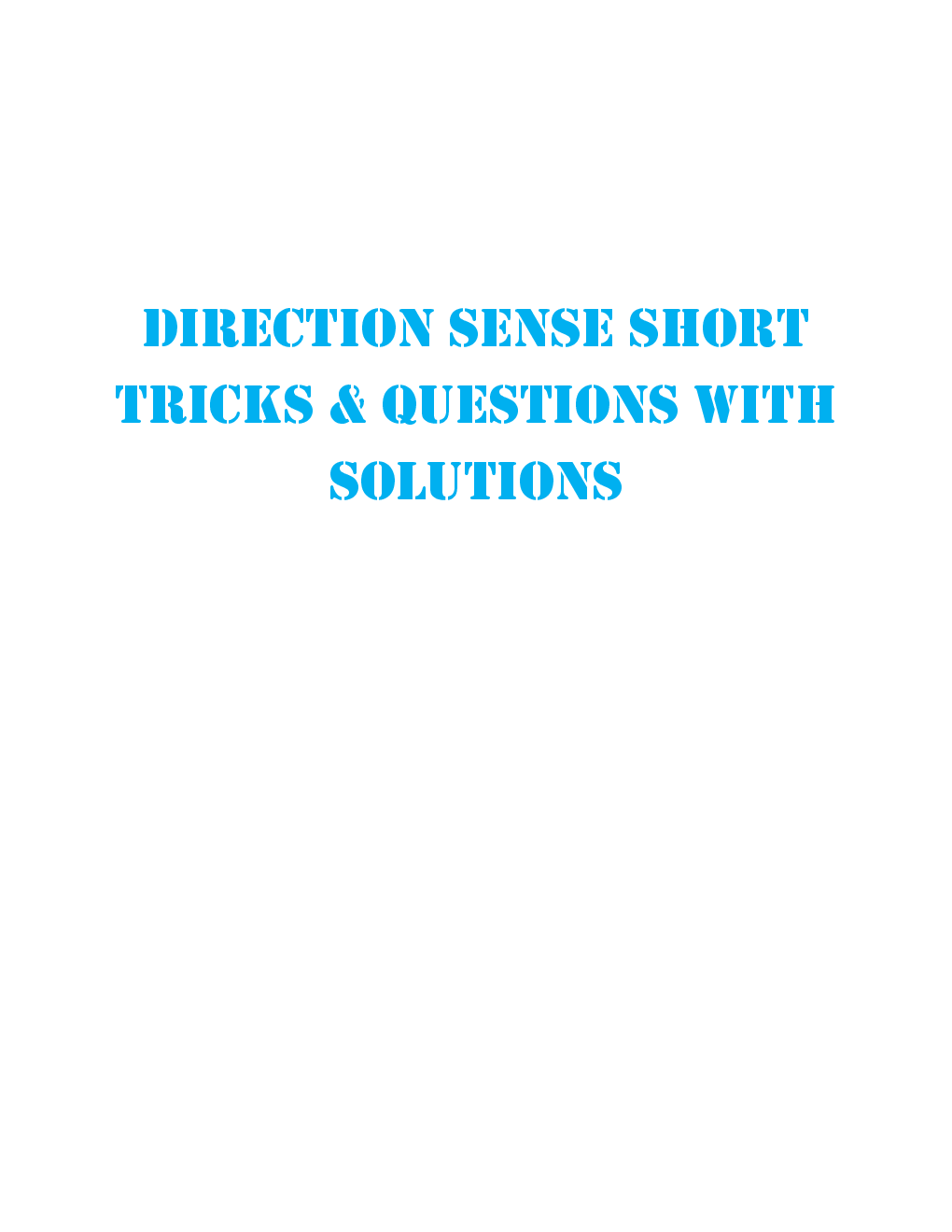 MCQs Reasoning (Direction Sense) With Solutions - Page 2