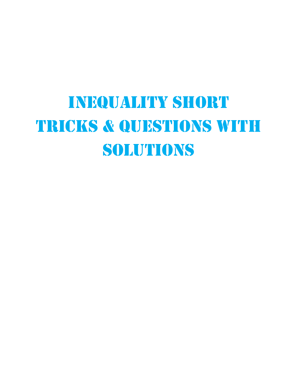 MCQs Reasoning (Inequality) With Solutions - Page 2