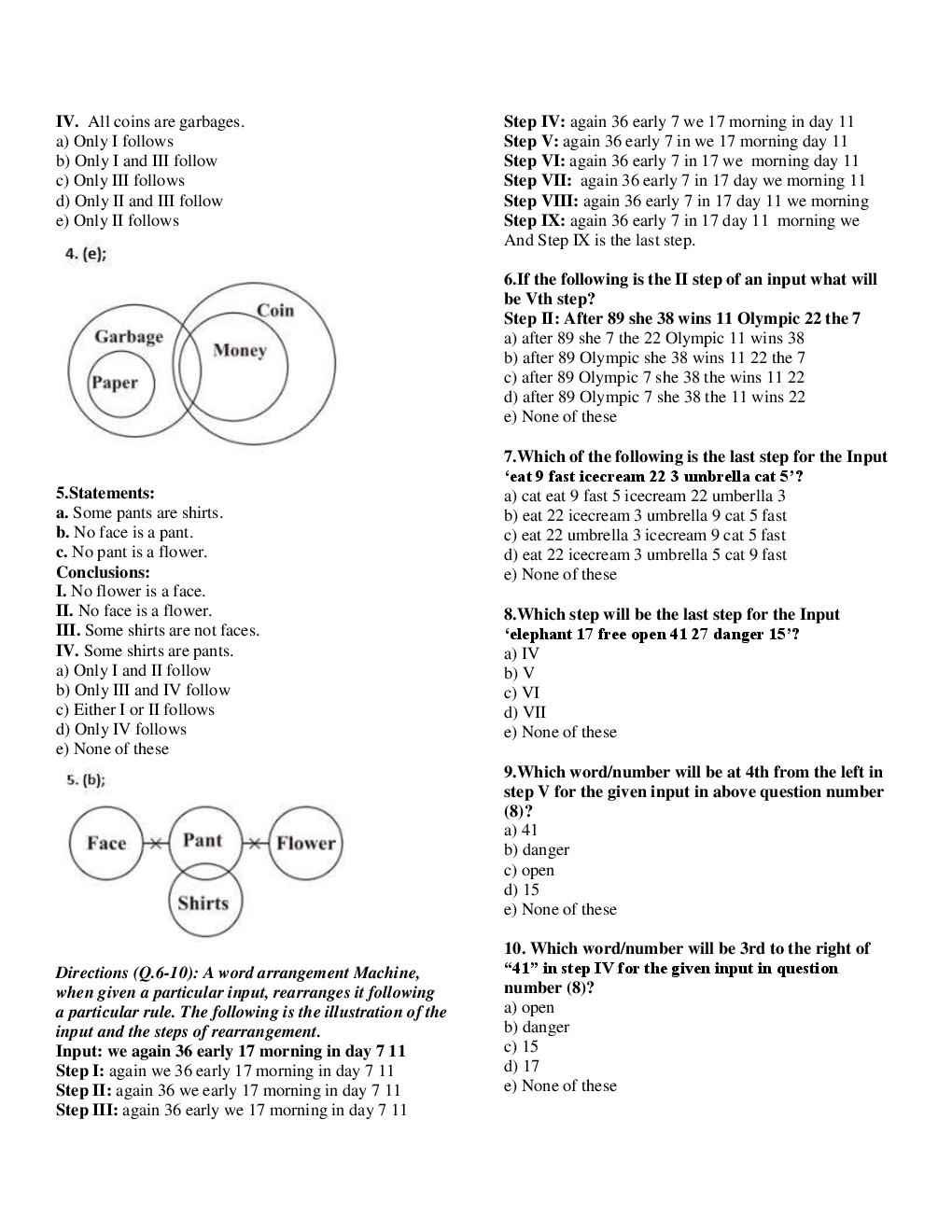 MCQs Reasoning (Mixed Reasoning) With Solutions - Page 4