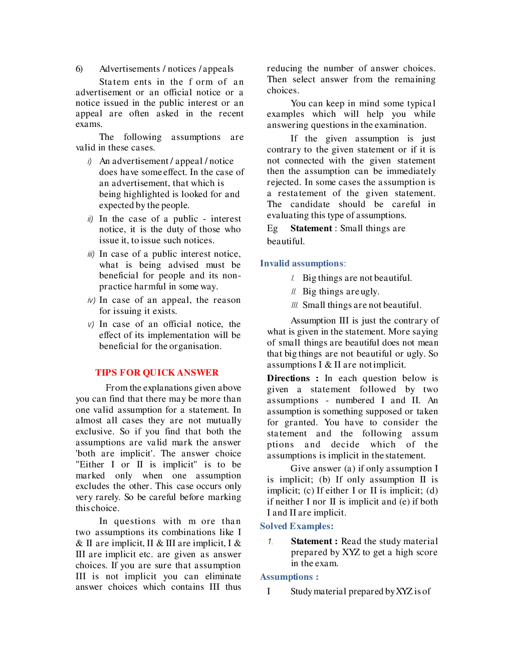 MCQs Reasoning (Statement & Assumption) With Solutions - Page 5