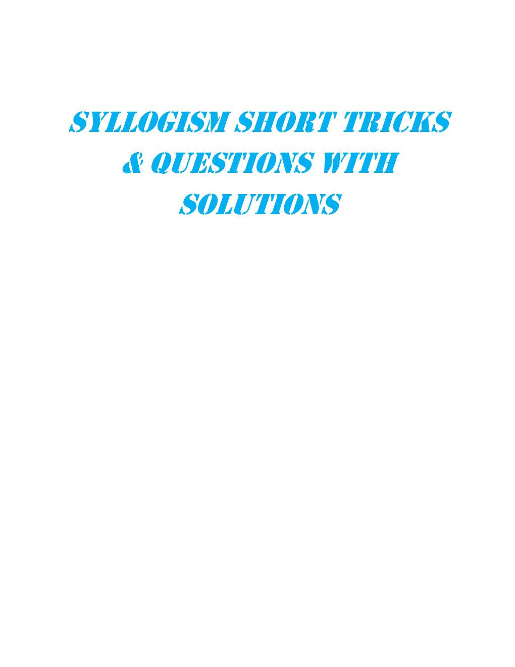 MCQs Reasoning (Syllogism) With Solutions - Page 2
