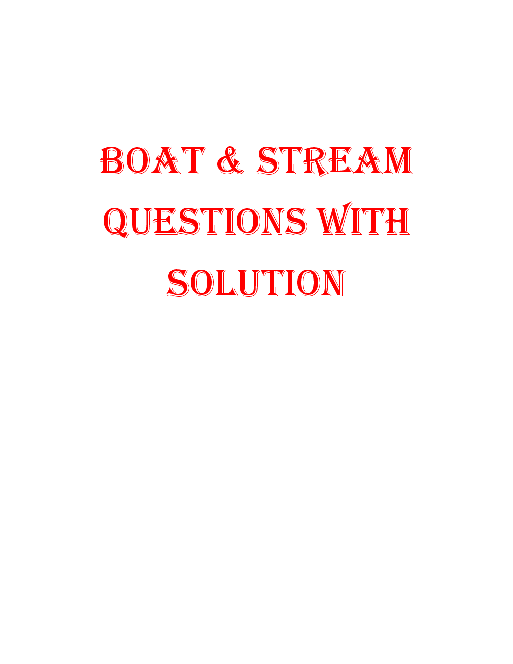 MCQs Quantitative Aptitude (Boat Stream) With Solutions - Page 2