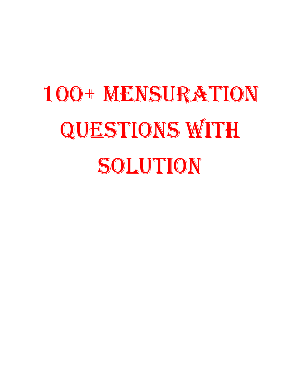 MCQs Quantitative Aptitude (Mensuration) With Solutions - Page 2