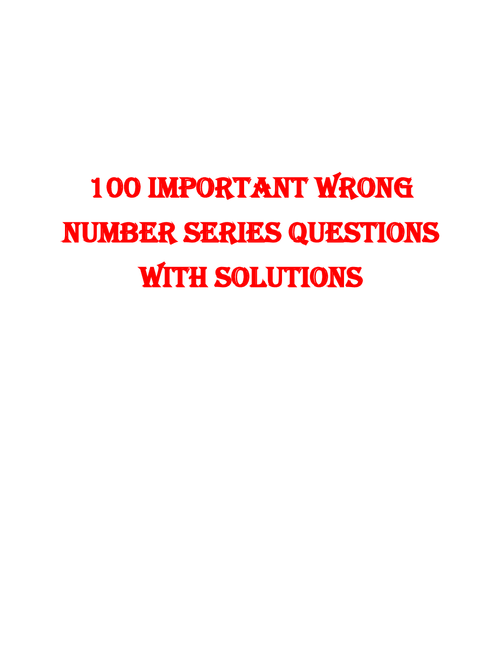 MCQs Quantitative Aptitude (Wrong Number Series) With Solutions - Page 2