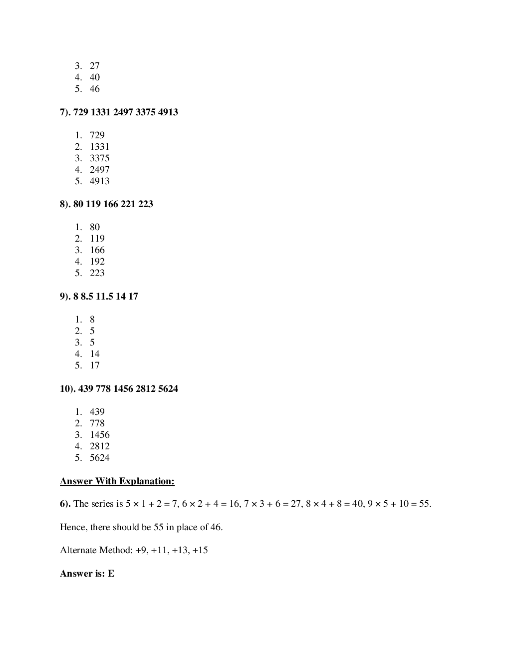 MCQs Quantitative Aptitude (Wrong Number Series) With Solutions - Page 5