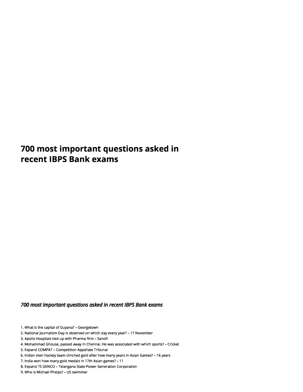 700 Most Important Questions For IBPS Bank Exams - Page 2