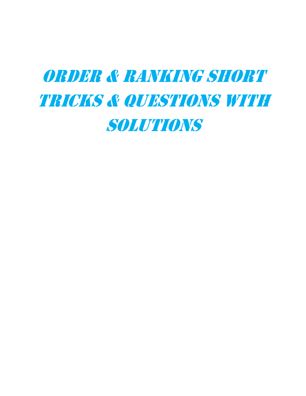 IBPS Clerk Reasoning (Order & Ranking) Questions With Solutions - Page 2