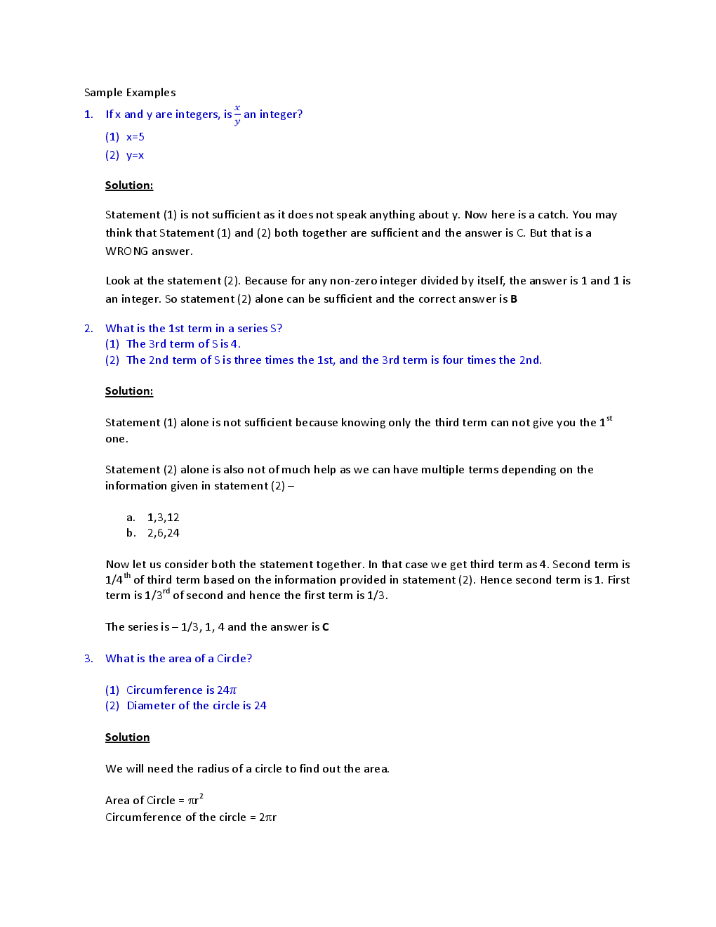 MCQs IBPS Clerk Quantitative Aptitude (Data Sufficiency) - Page 5