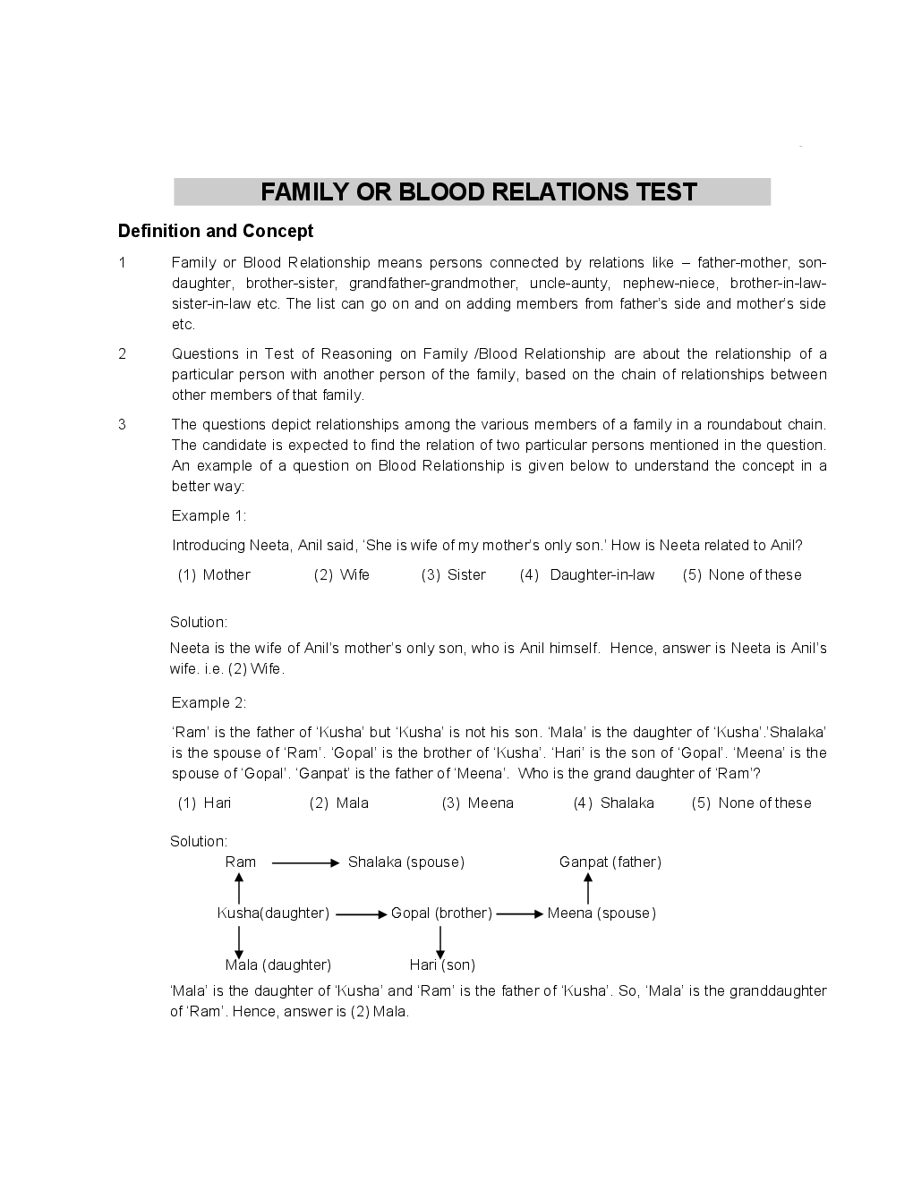 MCQs IBPS Clerk Reasoning (Blood Relation & Previous Year Question) - Page 5