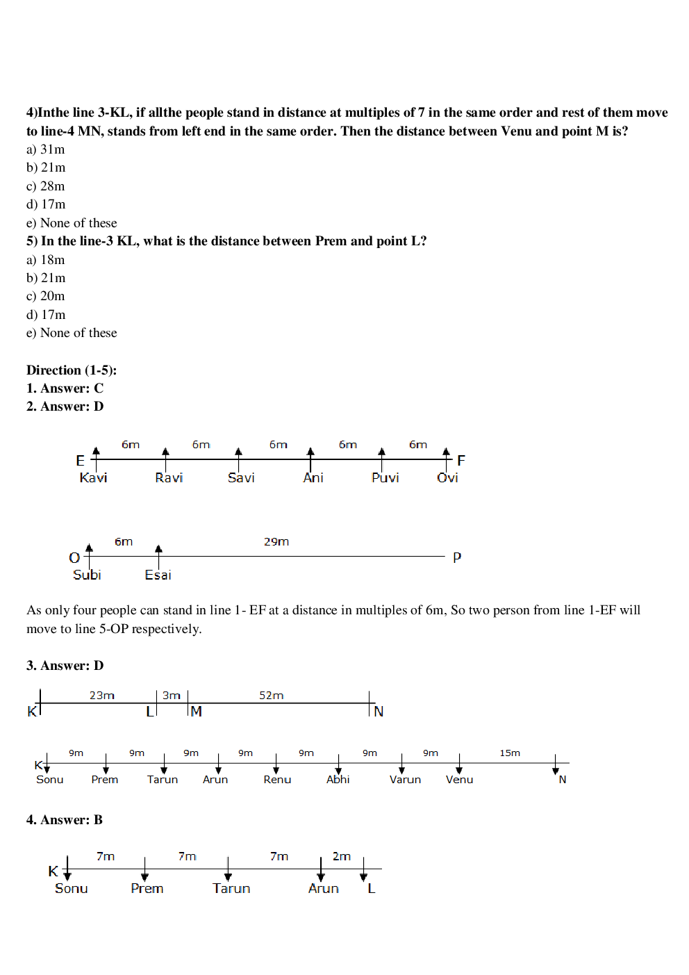 MCQs IBPS Clerk Reasoning (Seating Arrangement-II) - Page 4