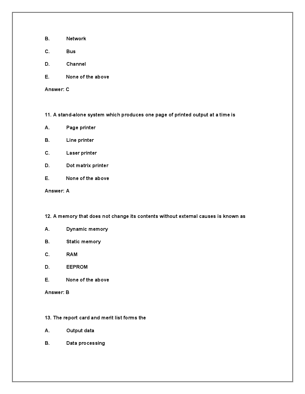MCQs On Computer Fundamentals - I - Page 5