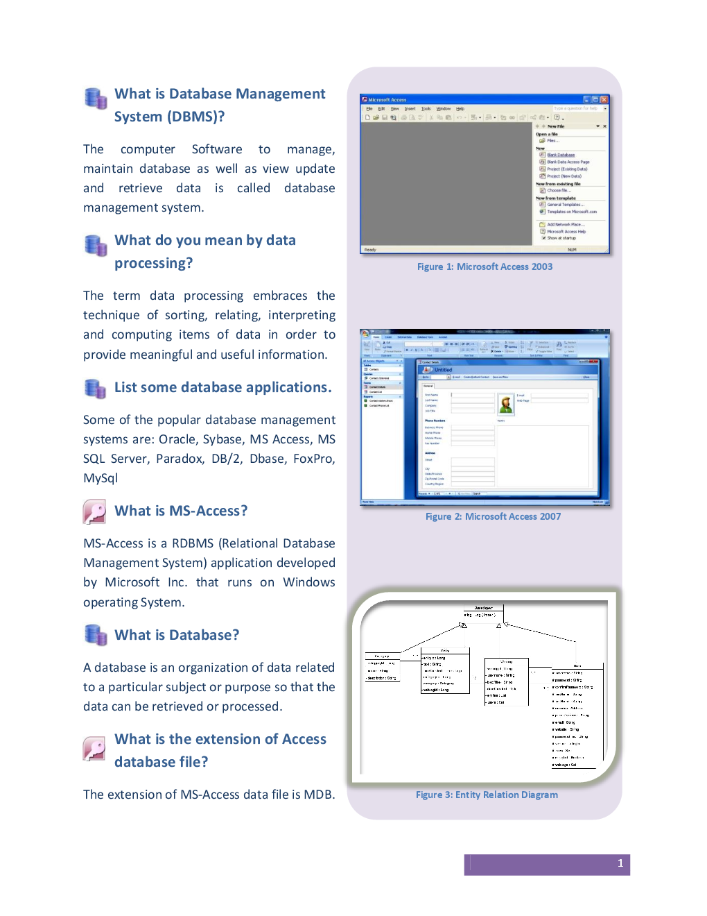 Short Questions & Answers Computer (MS Access) - Page 2