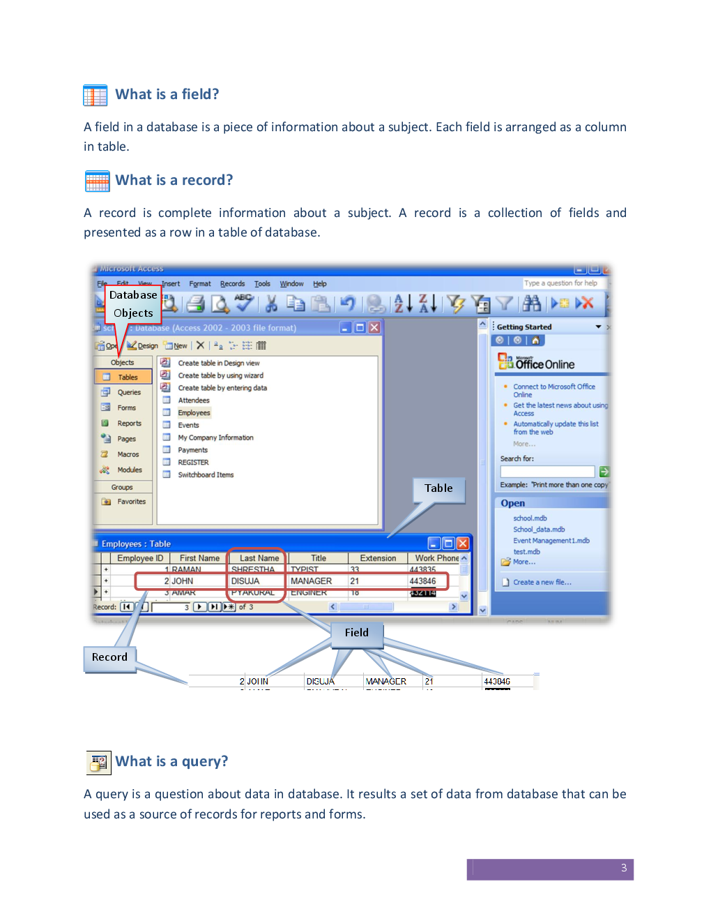 Short Questions & Answers Computer (MS Access) - Page 4