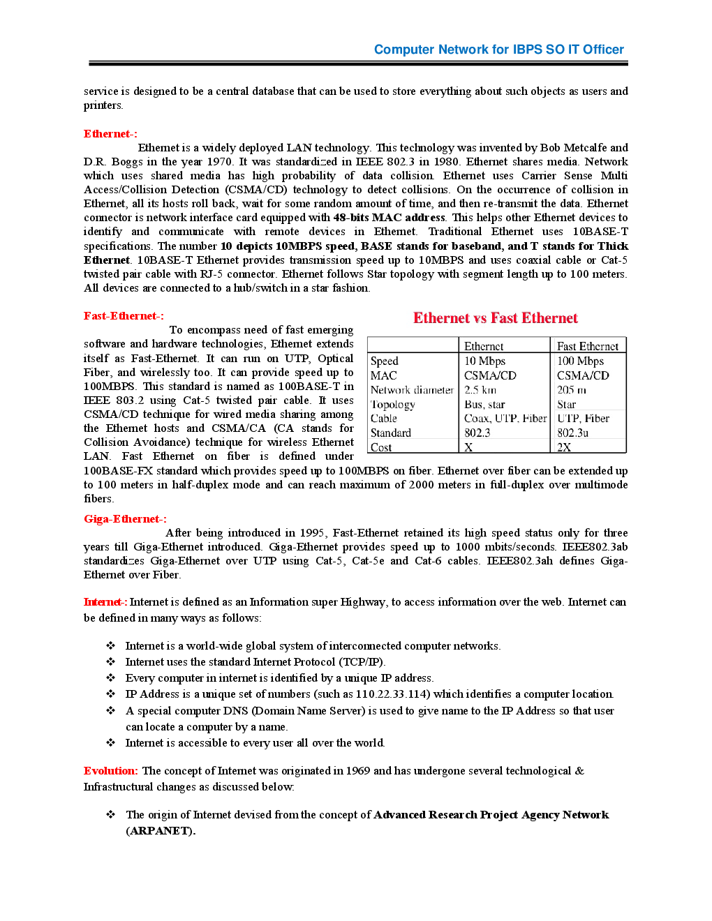 Study Materials Computer Network For IBPS SO IT Officer - Page 4