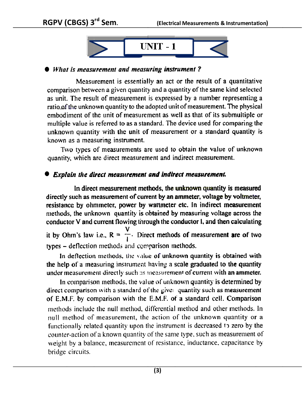 Electrical Measurements & Instrumentation For RGPV BE 3rd Sem Electrical & Electronic Engineering - Page 4
