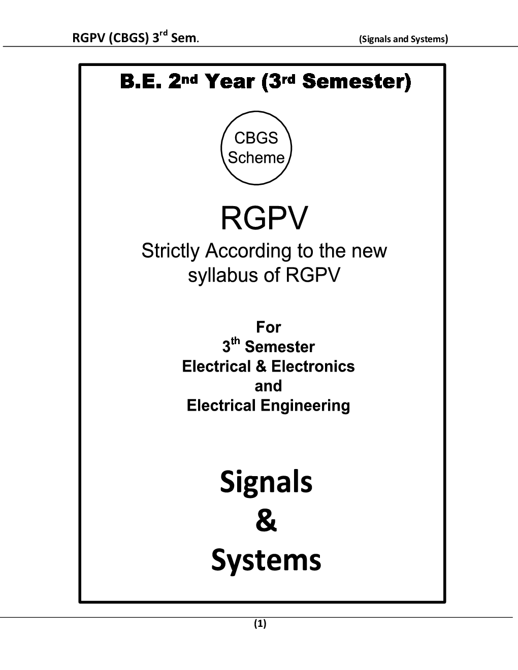 Signals & Systems For RGPV BE 3rd Sem Electrical & Electronic Engineering - Page 2