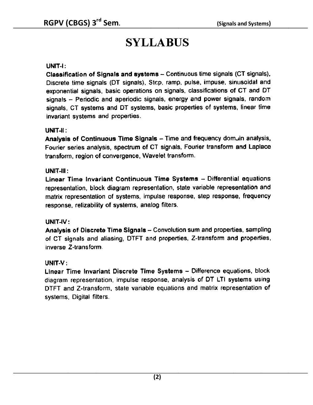 Signals & Systems For RGPV BE 3rd Sem Electrical & Electronic Engineering - Page 3