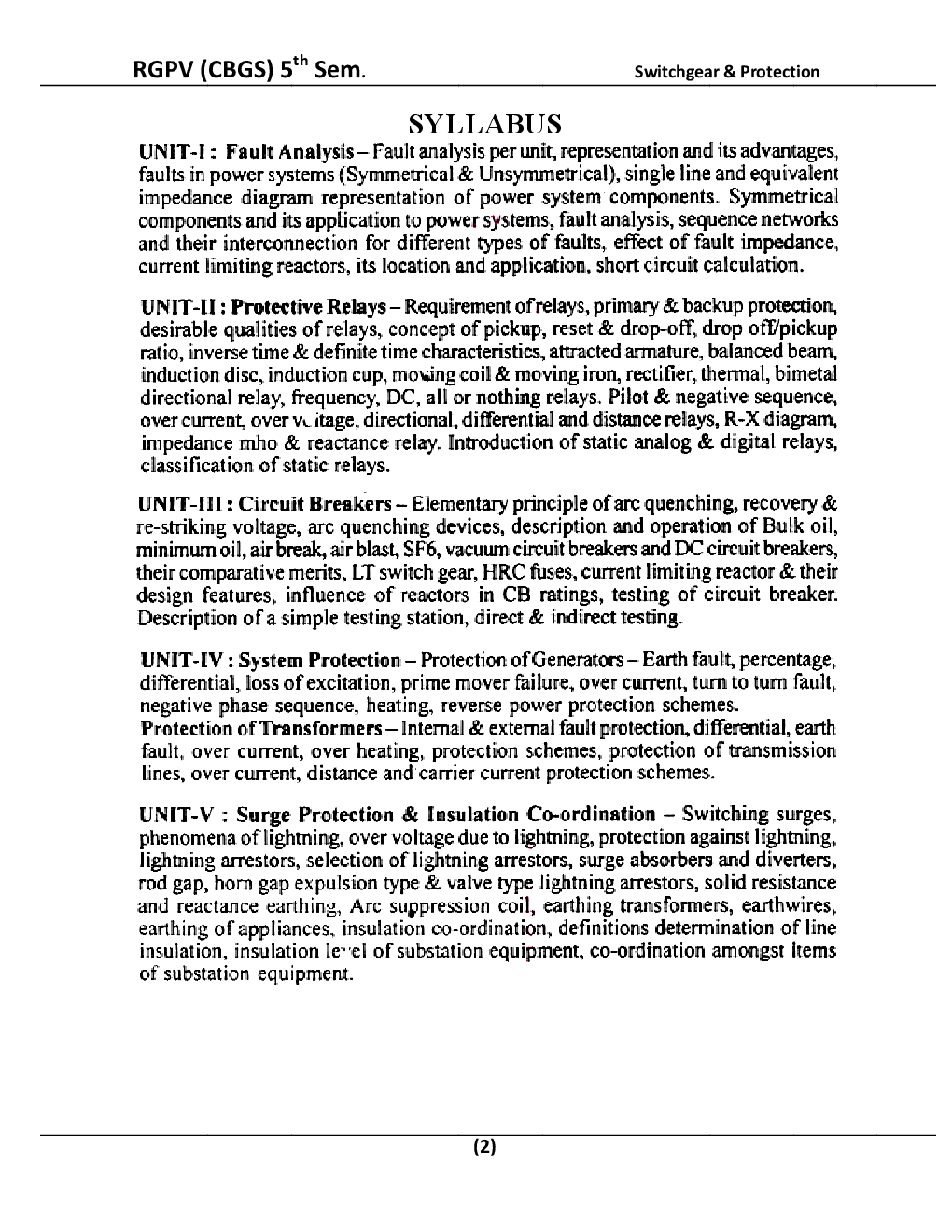 Switchgear & Protection For RGPV BE 5th Sem Electrical & Electronic Engineering - Page 3