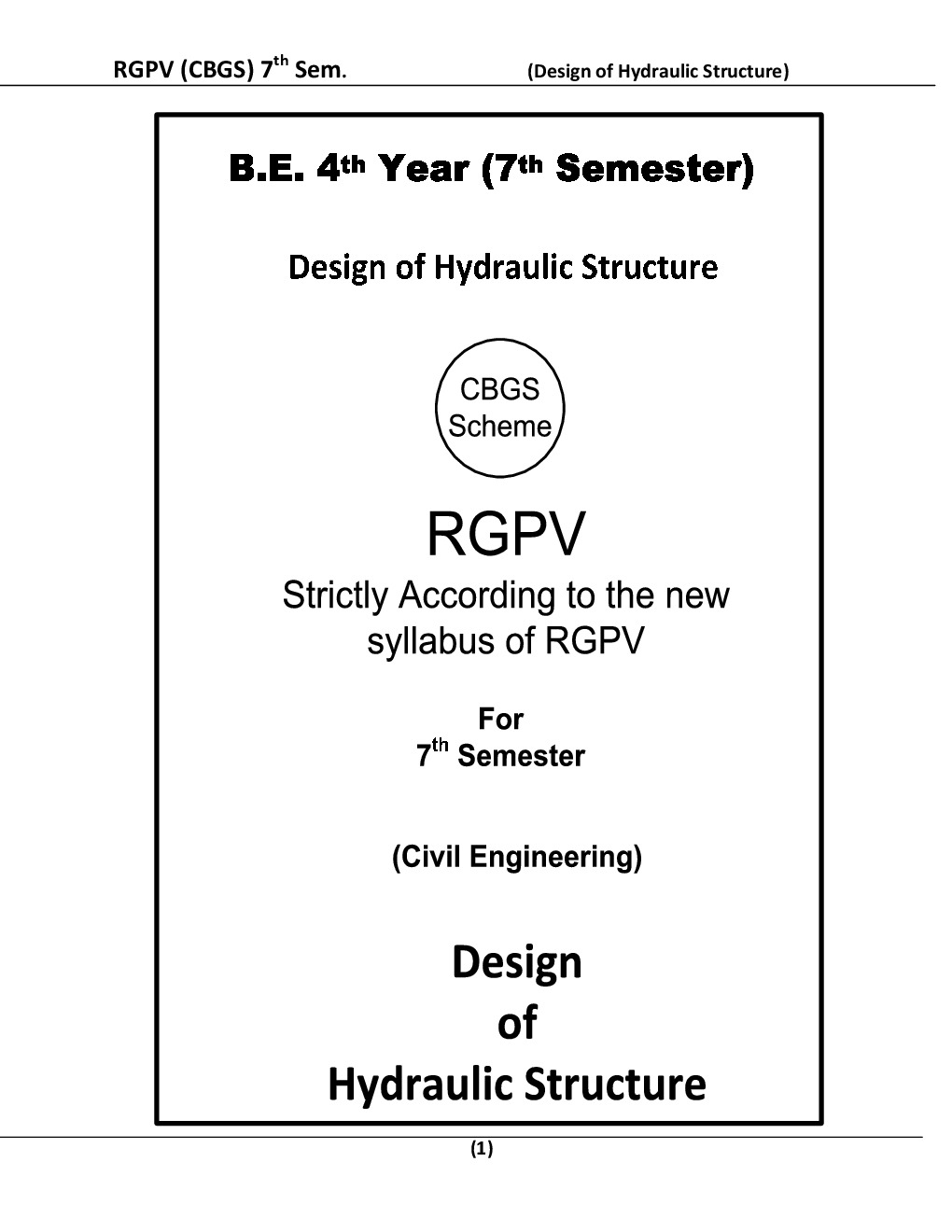 Design Of Hydraulic Structure For RGPV BE 7th Sem Civil Engineering - Page 2