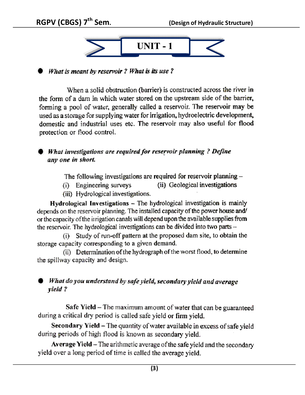 Design Of Hydraulic Structure For RGPV BE 7th Sem Civil Engineering - Page 4