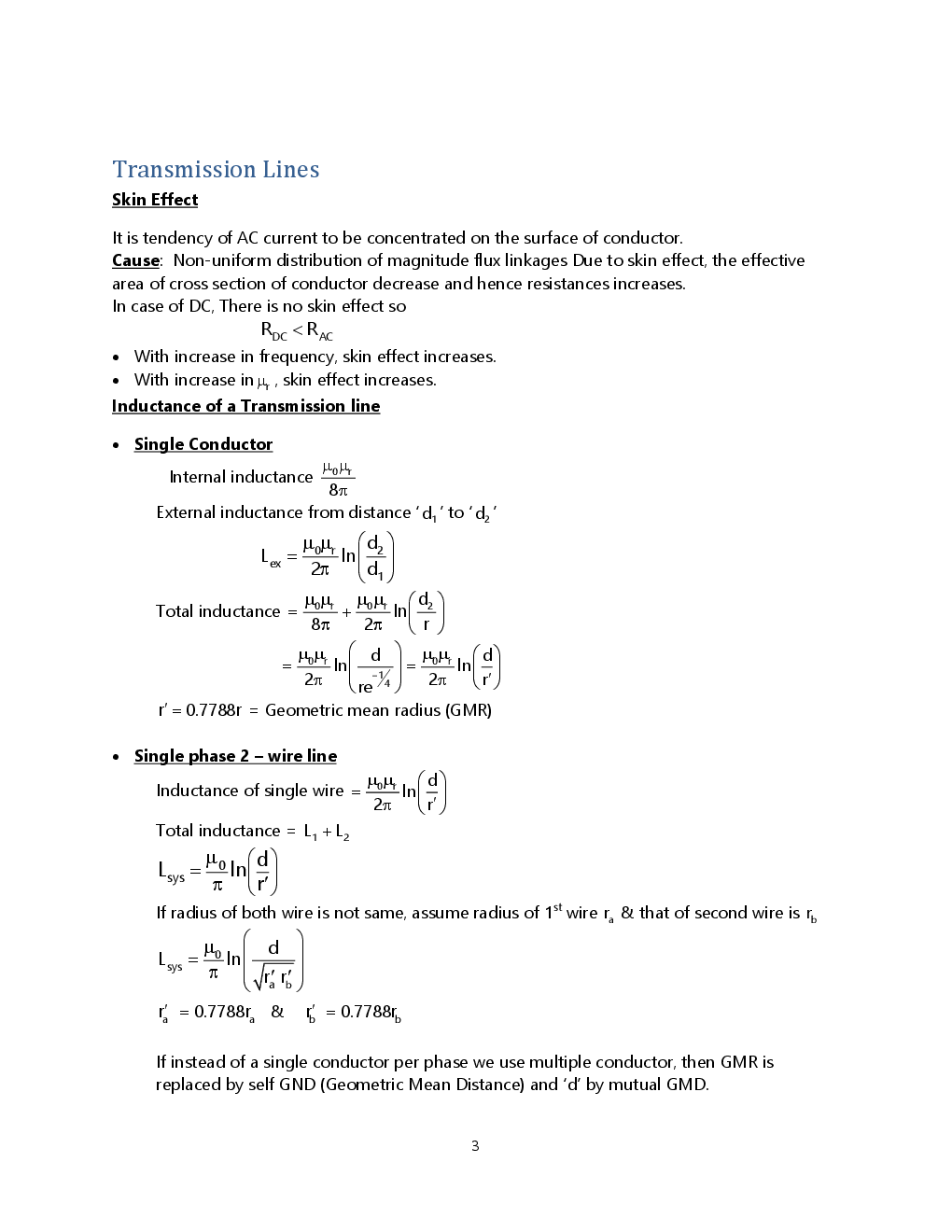 Power Systems - I Notes For Engineering - Page 3