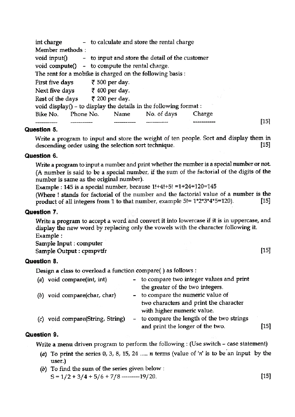 Download ICSE Class 10 Computer Application Previous Year Question