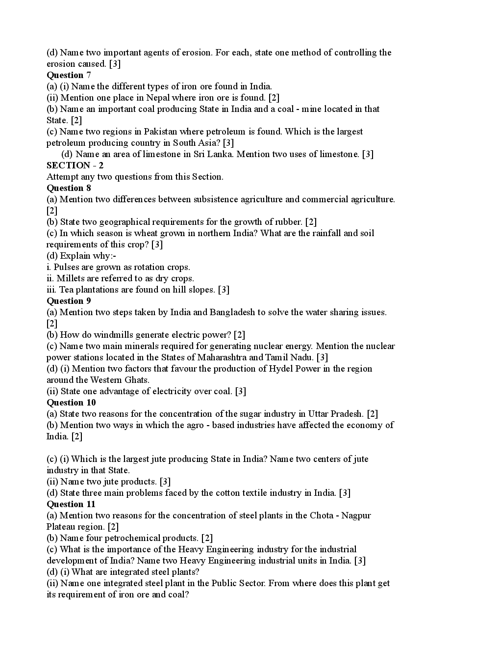 ICSE Previous Year Question Paper Geography (2007-2015) For Class-10 - Page 4