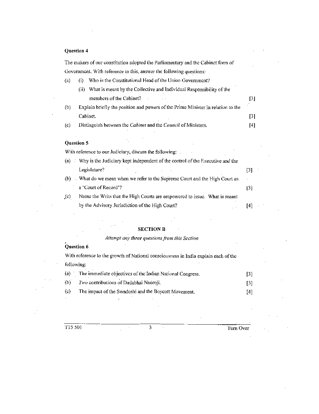 ICSE Previous Year Question Paper History & Civics For Class-10 - Page 4