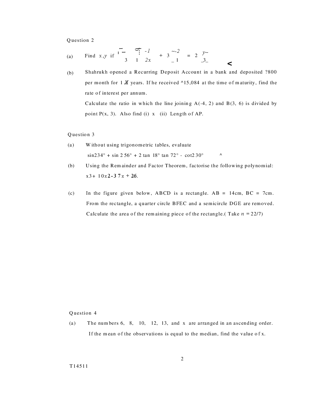 ICSE Previous Year Question Paper Maths (2006-2018) For Class-10 - Page 3