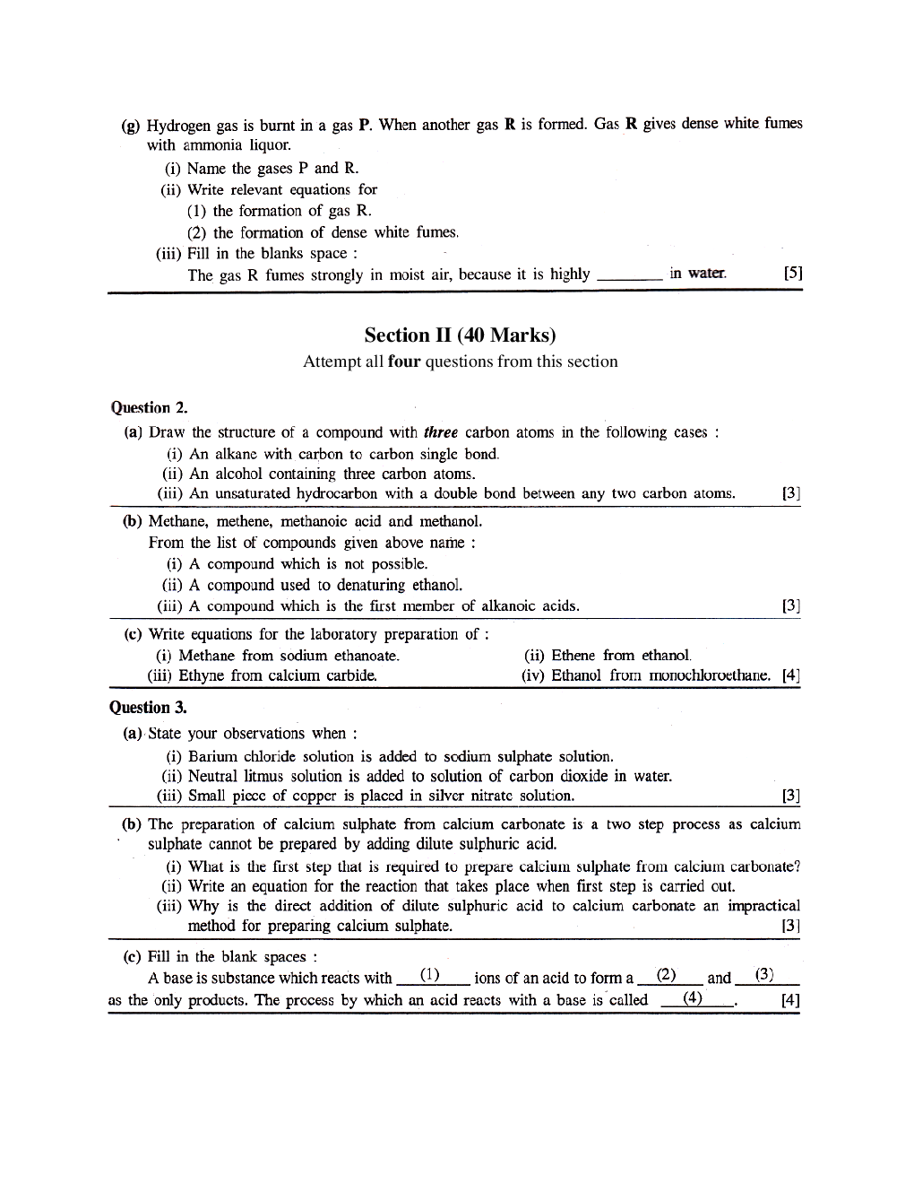 ICSE Chemistry Sample Paper For Class-10 - Page 4