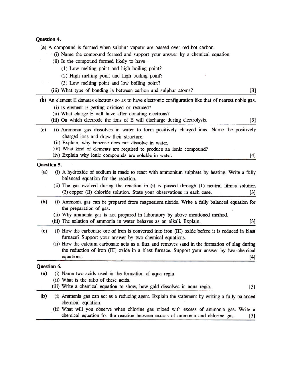 ICSE Chemistry Sample Paper For Class-10 - Page 5