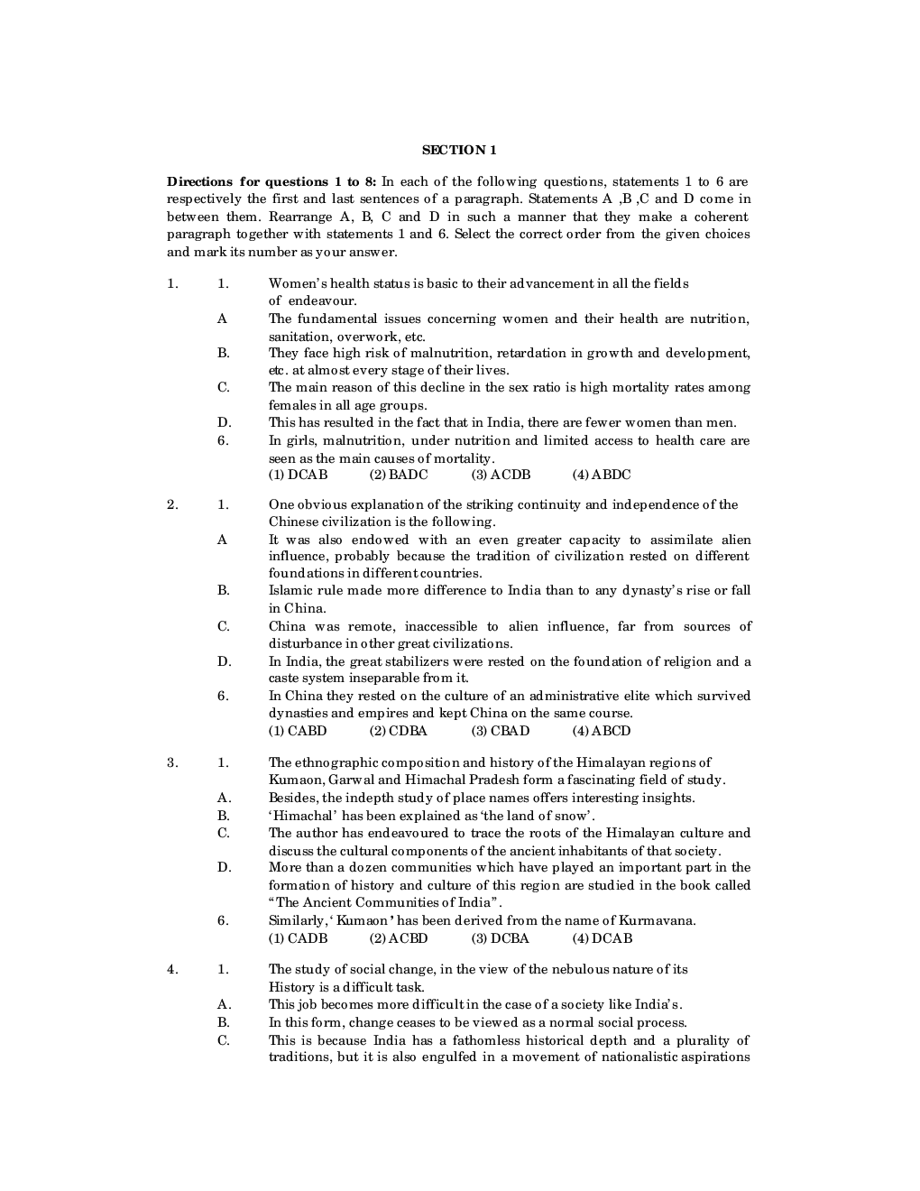 SNAP Sample Paper With Answers - Page 3