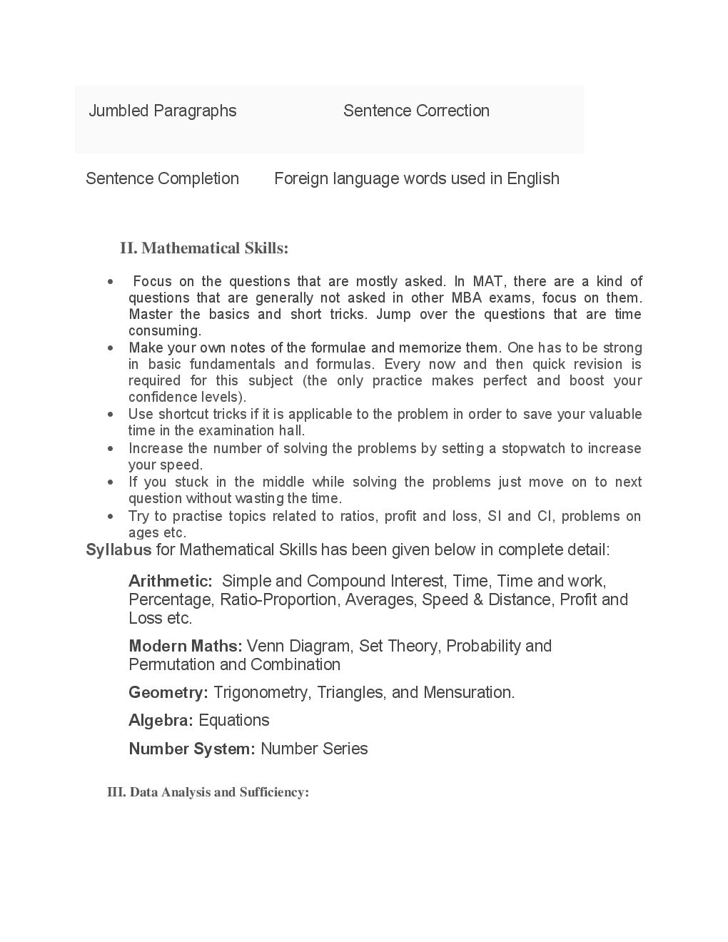 MAT Syllabus & Overview - Page 4