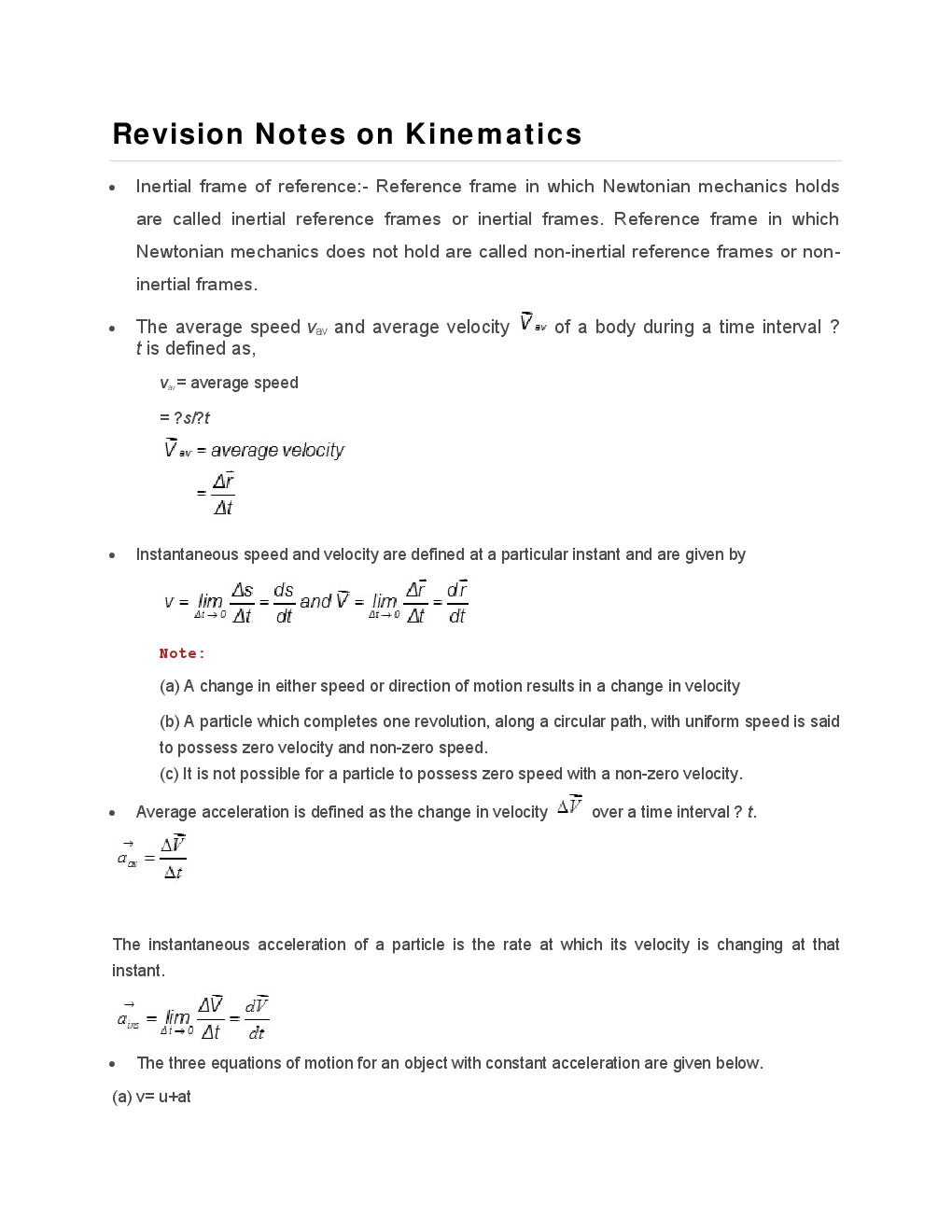 Physics - Mechanics - Revision Notes & Solved Examples - Page 3