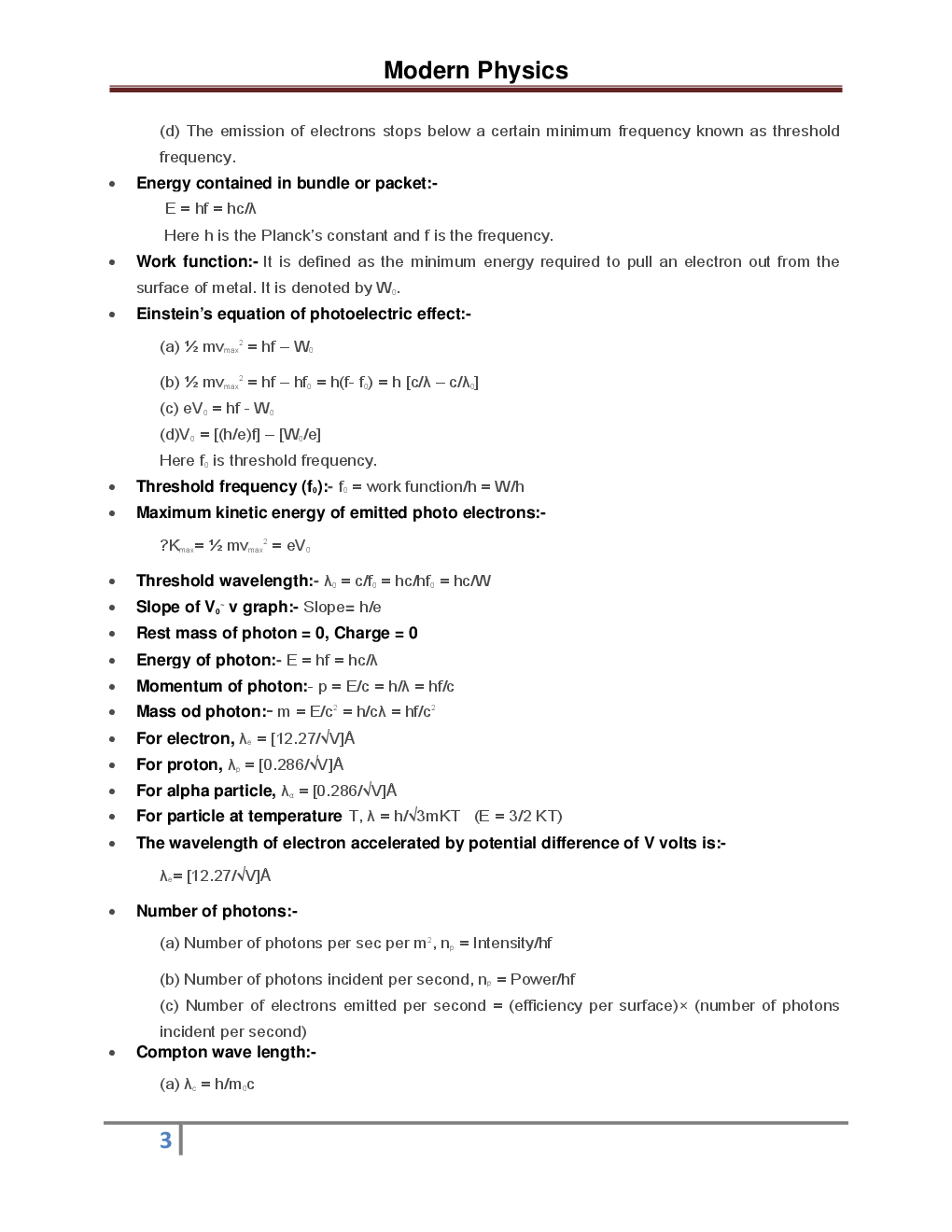 Physics - Modern Physics - Revision Notes & Solved Examples - Page 4