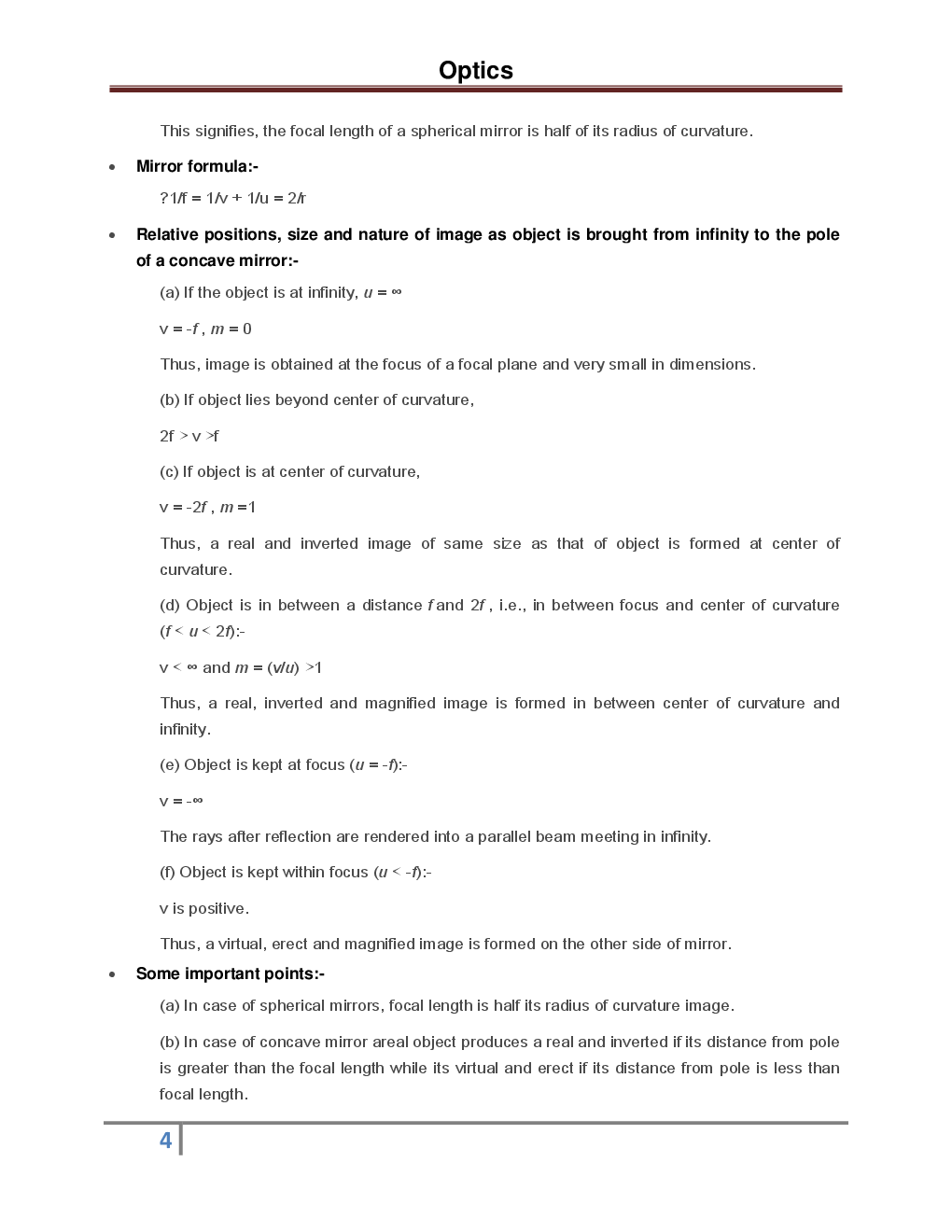 Physics - Optics - Revision Notes & Solved Examples - Page 5