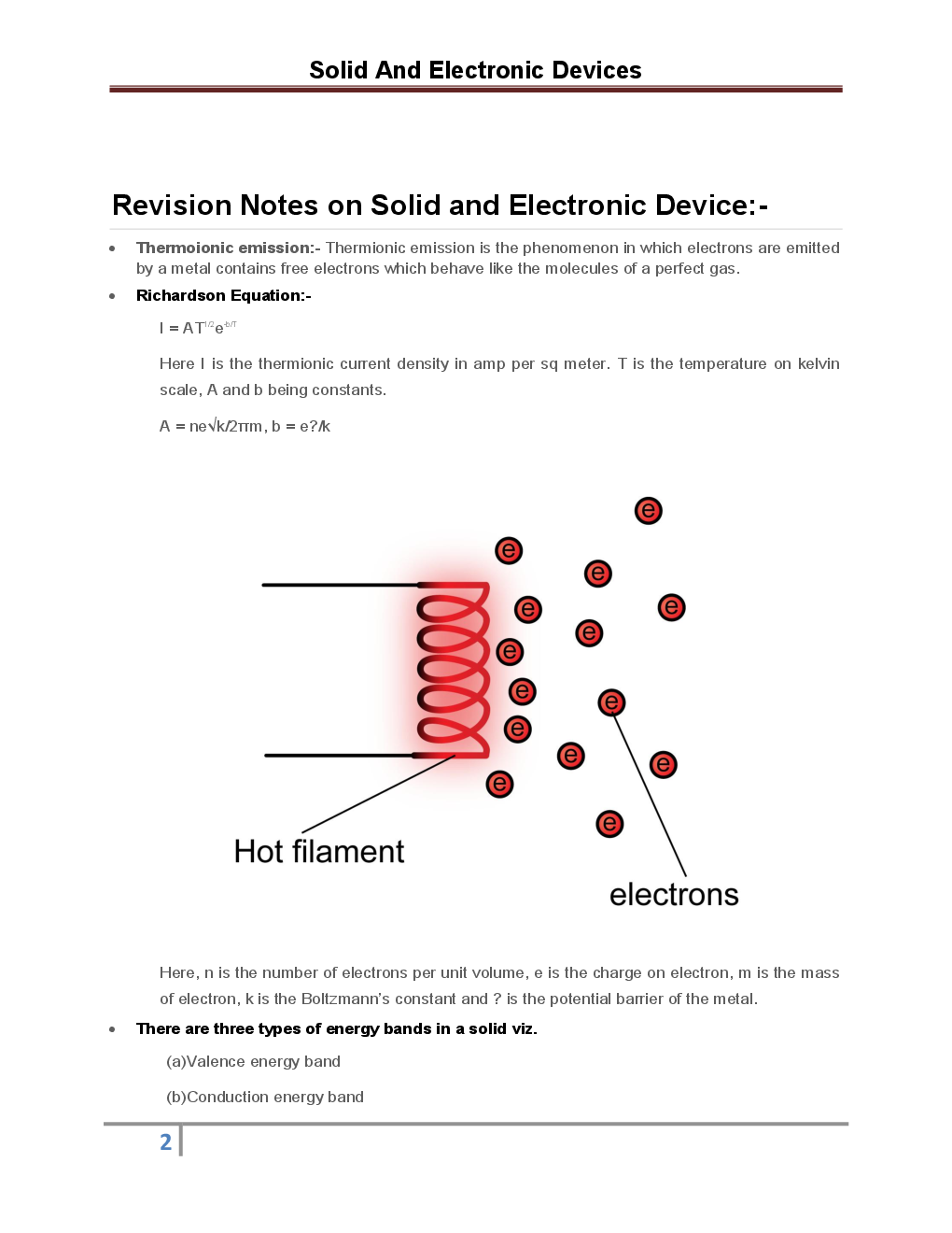 Physics - Solid And Electronic Devices- Revision Notes & Solved Examples - Page 3