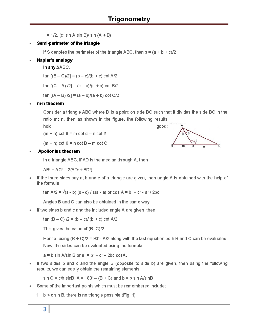 Mathematics - Trigonometry - Revision Notes & Solved Examples - Page 4