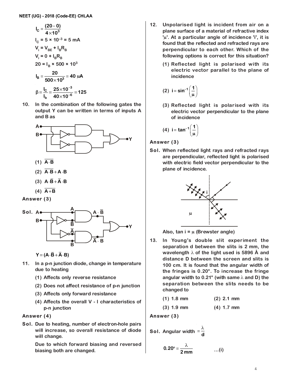 NEET 2018 Question Paper With Solutions Code-EE - Page 4