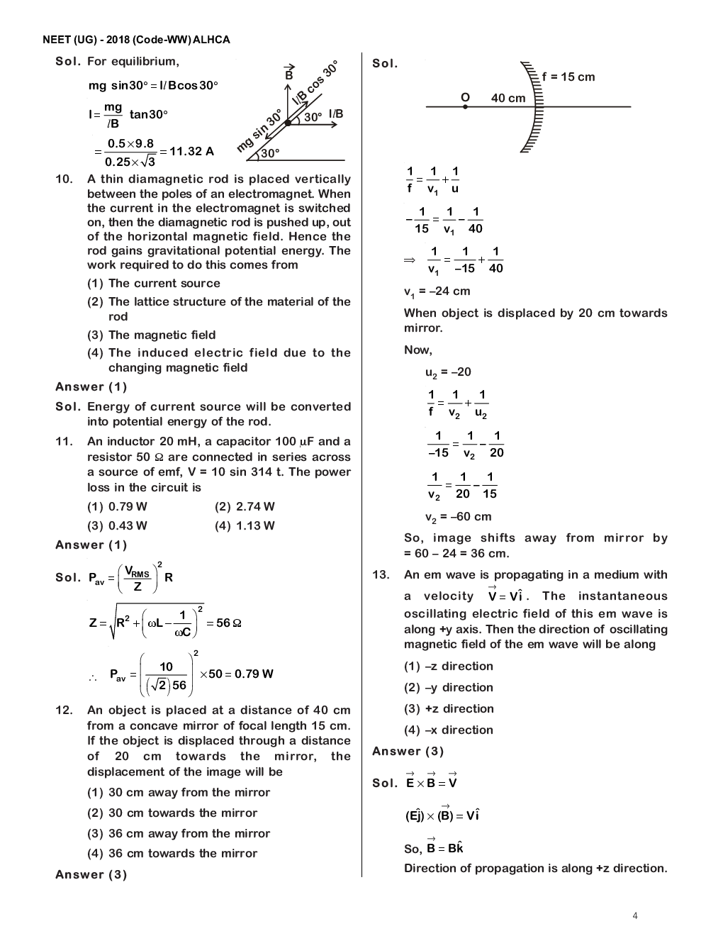 NEET 2018 Question Paper With Solutions Code-WW - Page 4